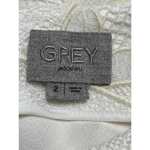 Grey Jason Wu Skirt Womens 2 Ivory White Lace Pencil Midi Lined‎ Floral Elegant - Picture 2 of 9